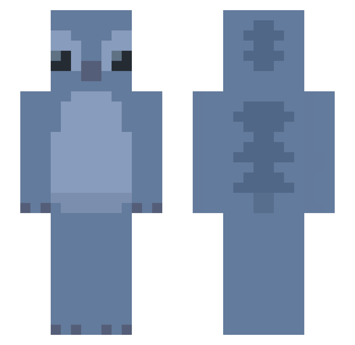 ynggg Minecraft skin, front and back view