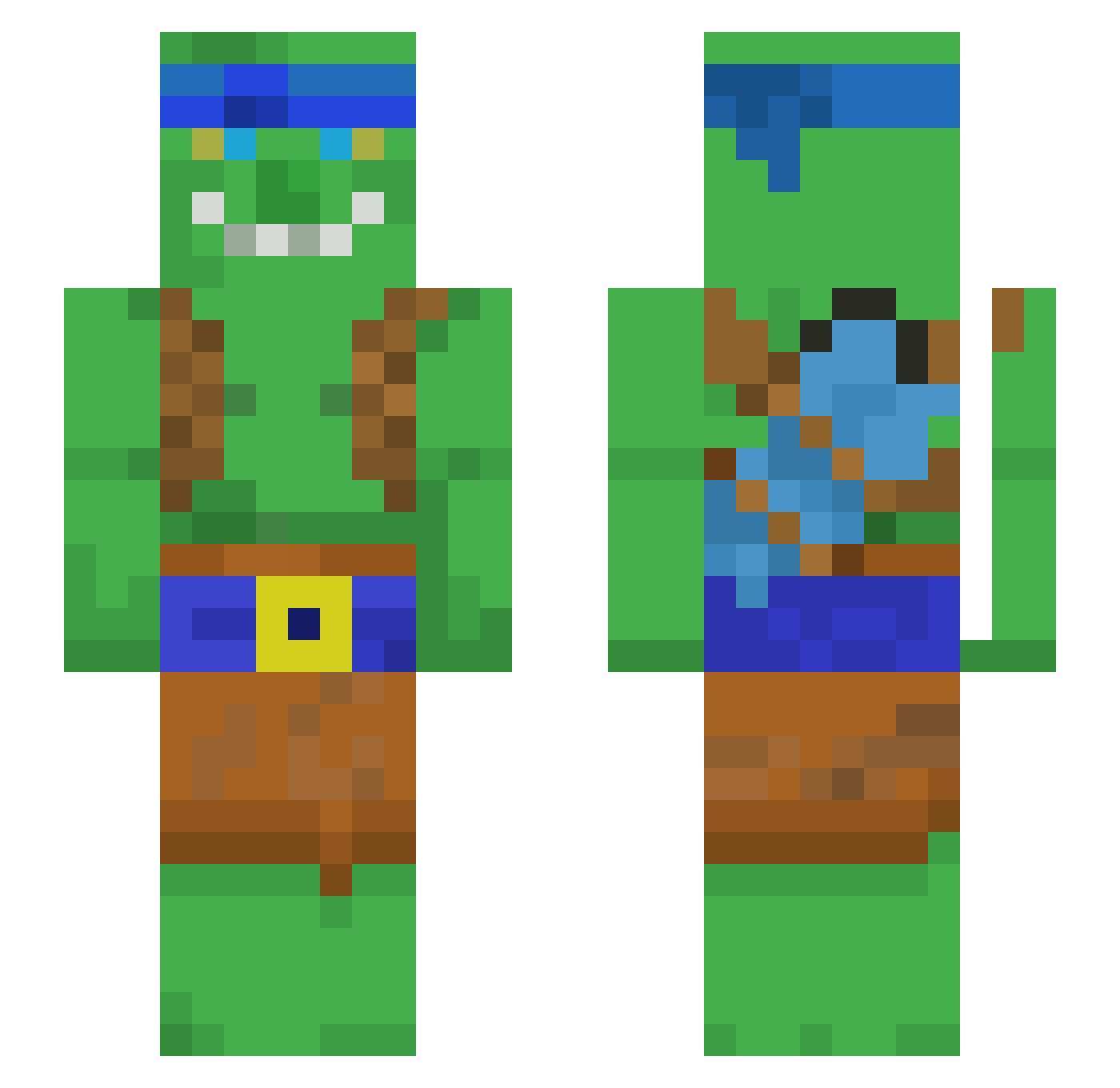 NatteNel Minecraft skin, front and back view