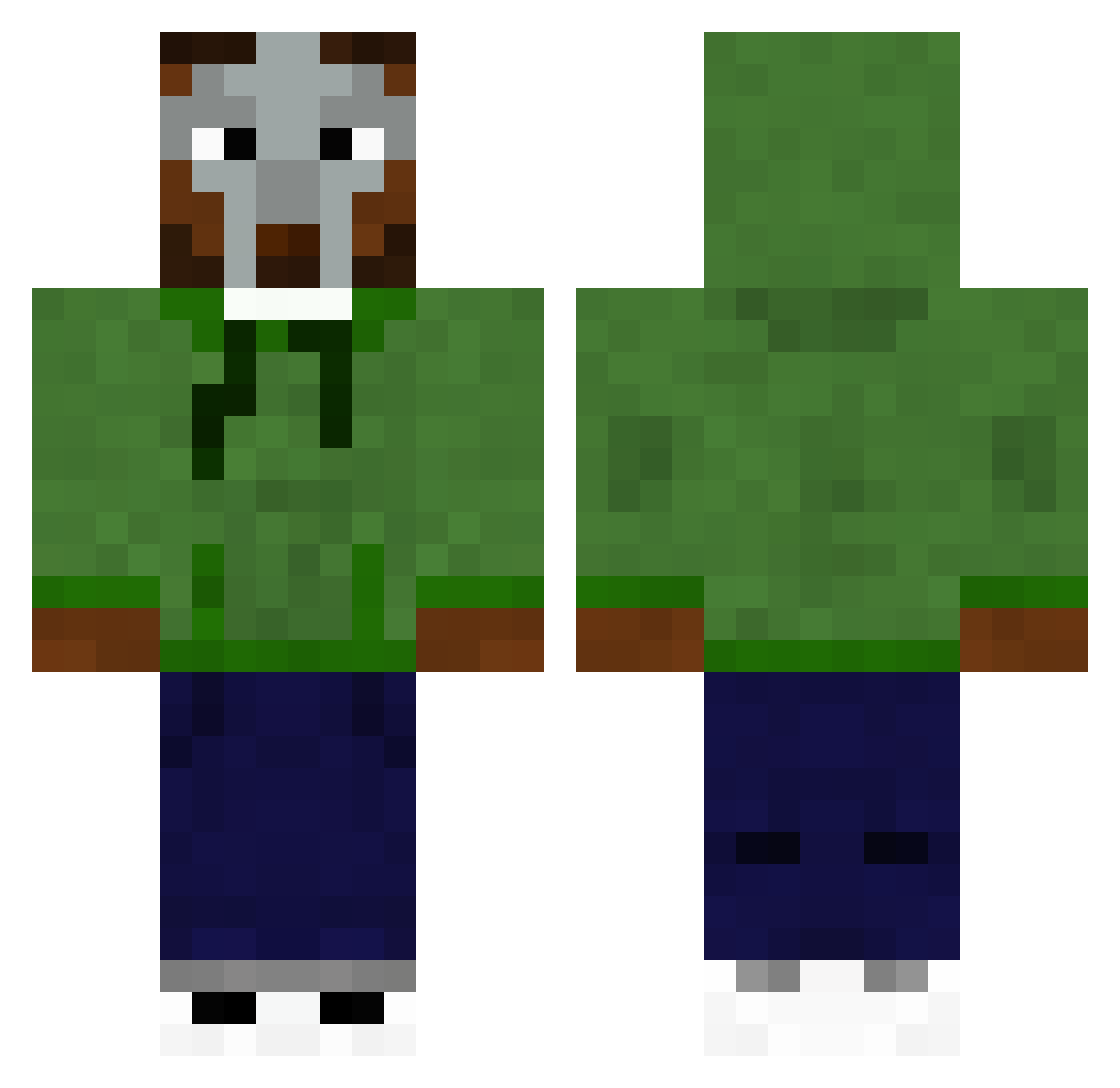 blueless12 Minecraft skin, front and back view