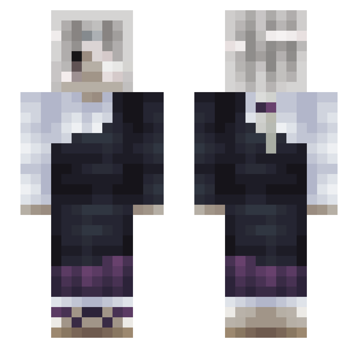 Sealh Minecraft skin, front and back view