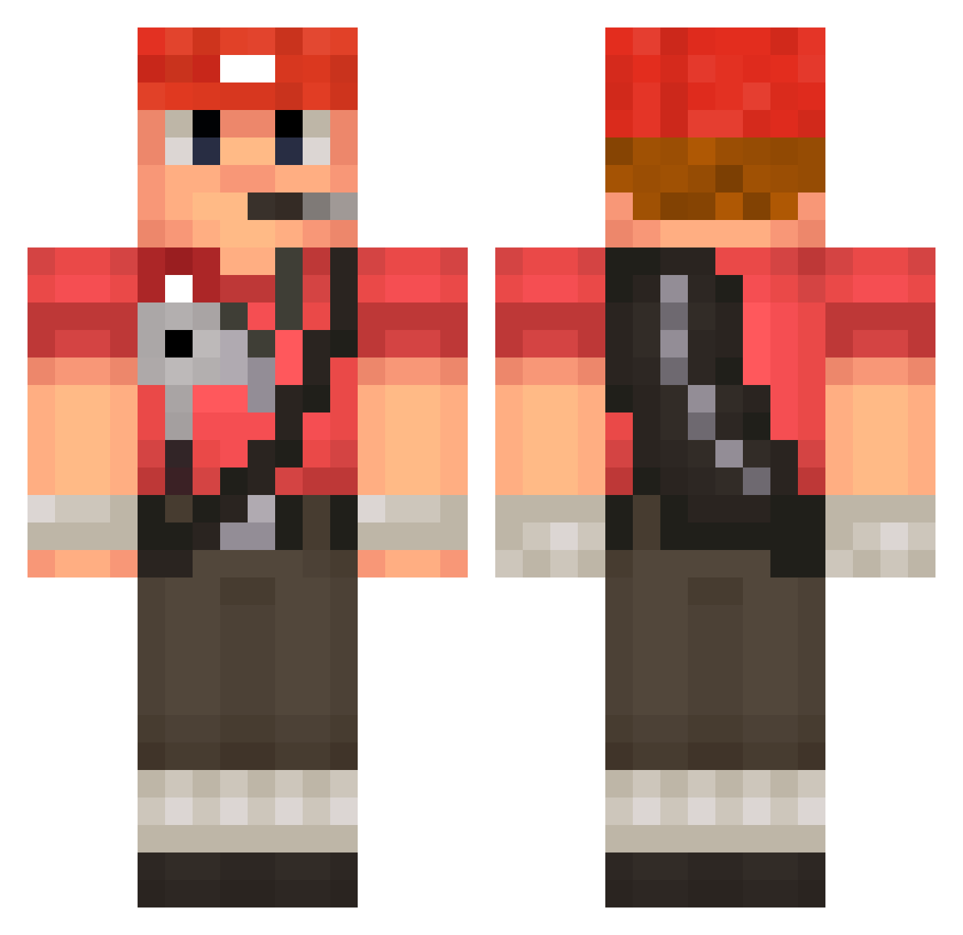 Mariofan_ Minecraft skin, front and back view
