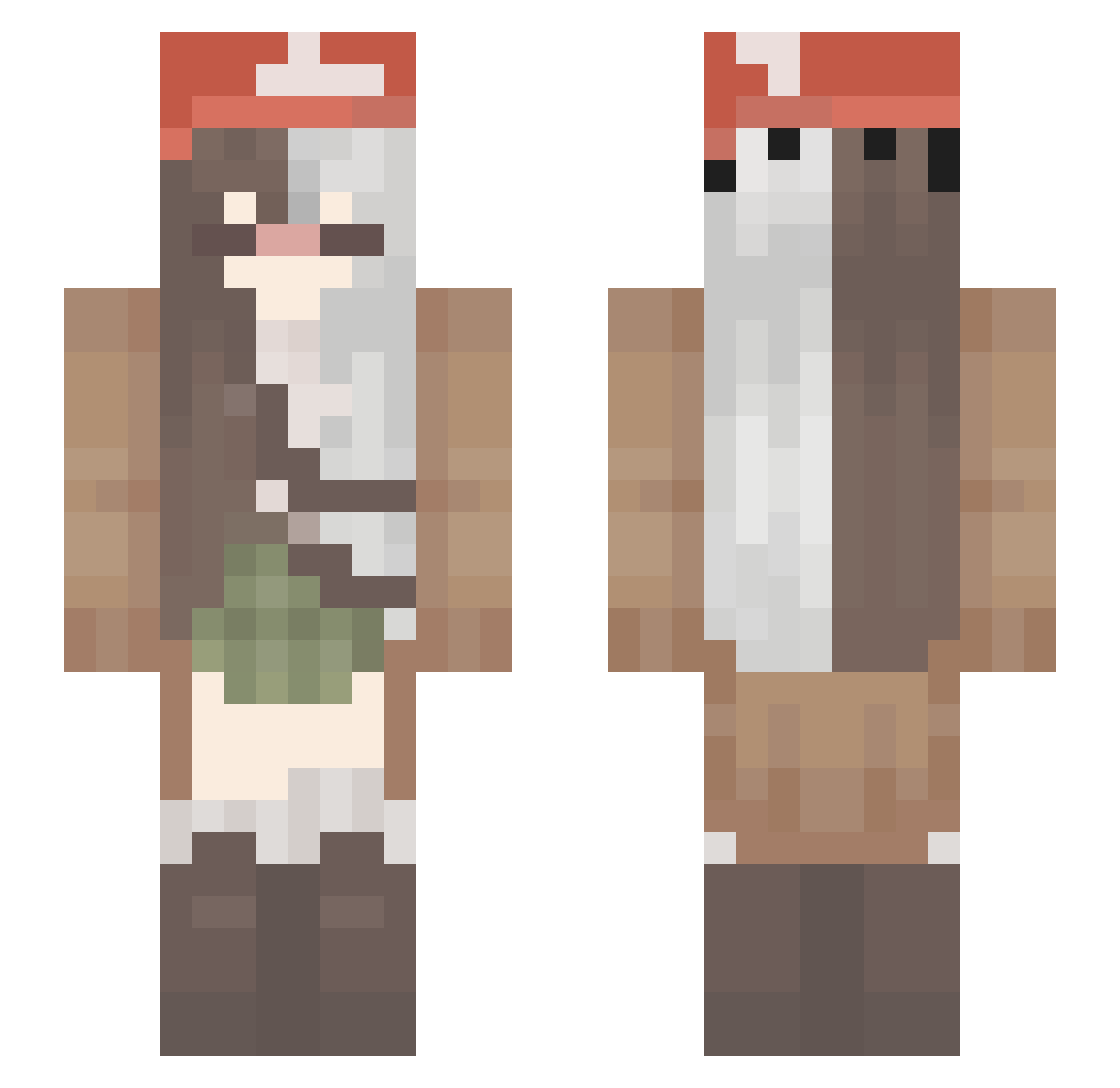 xAl_x Minecraft skin, front and back view