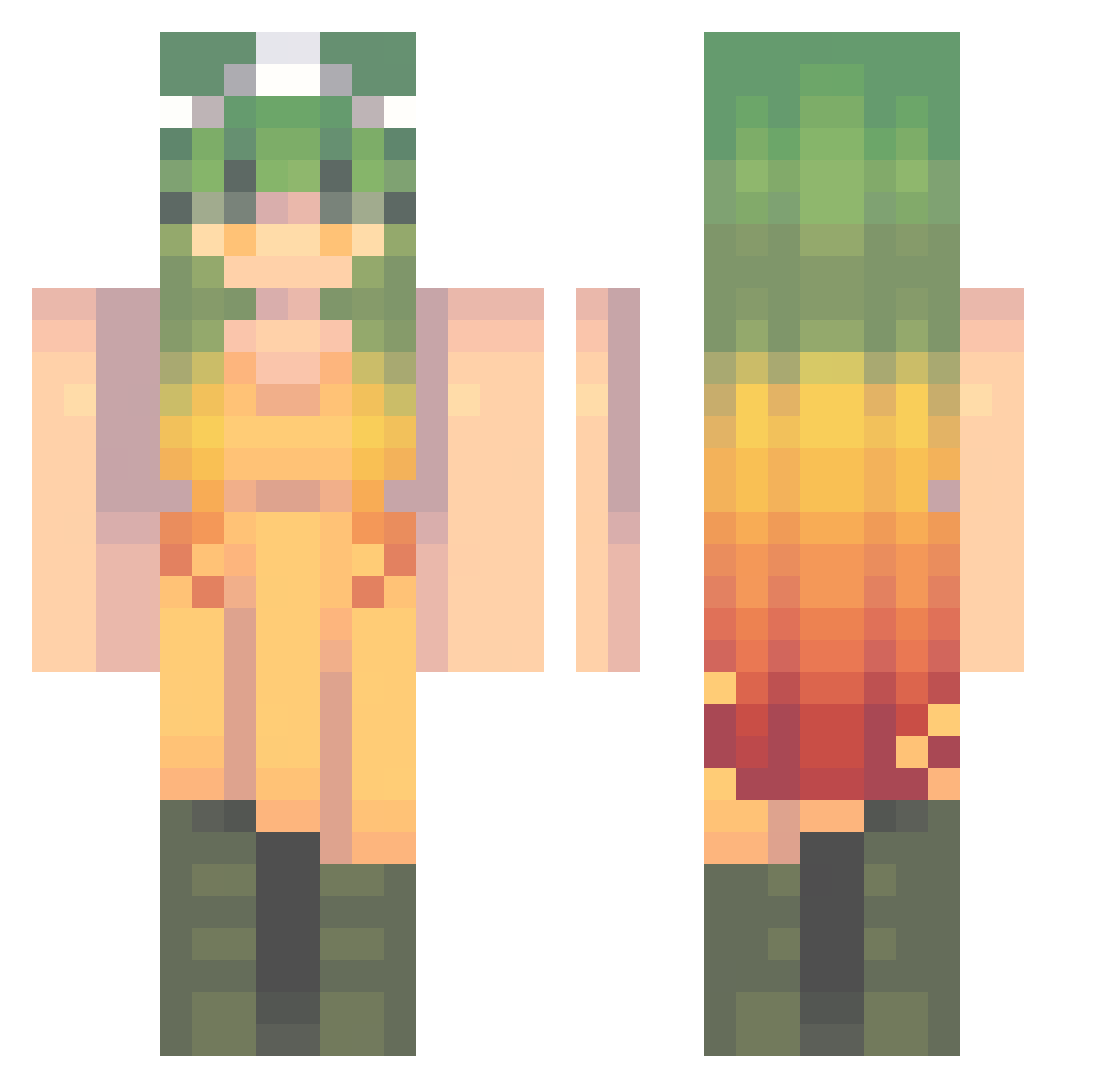 PlumWa1k Minecraft skin, front and back view
