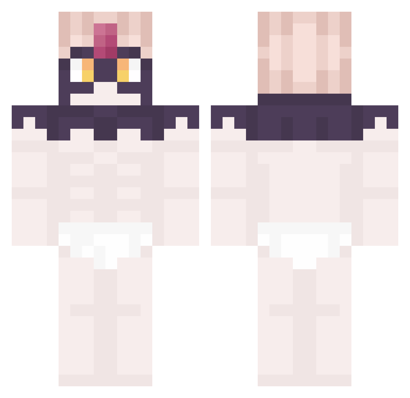 PurpleIshGuy Minecraft skin, front and back view
