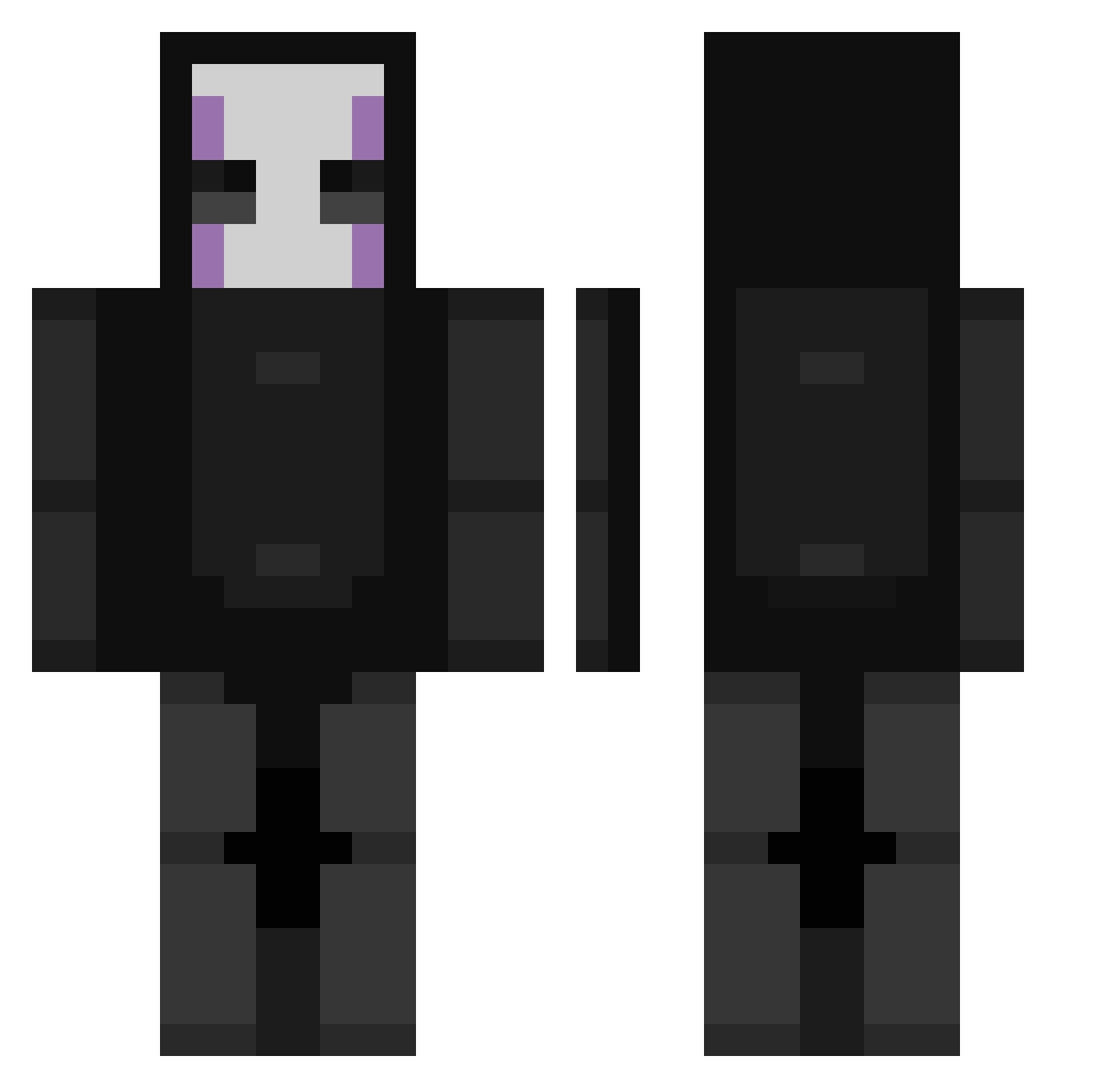 Nanious Minecraft skin, front and back view