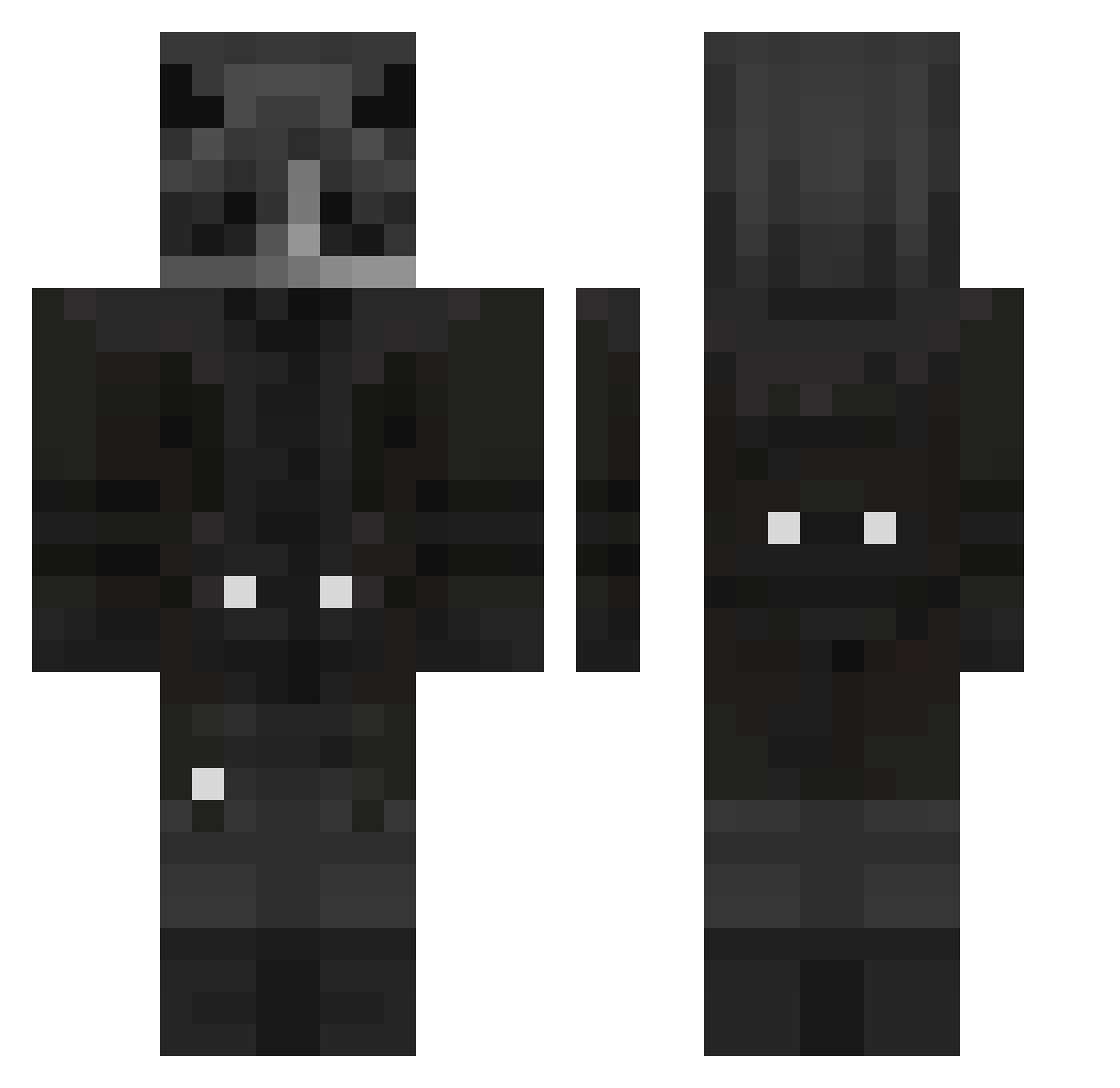 hebk0n Minecraft skin, front and back view