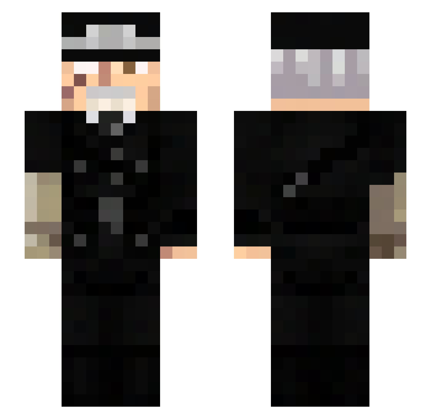 Lkbd Minecraft skin, front and back view