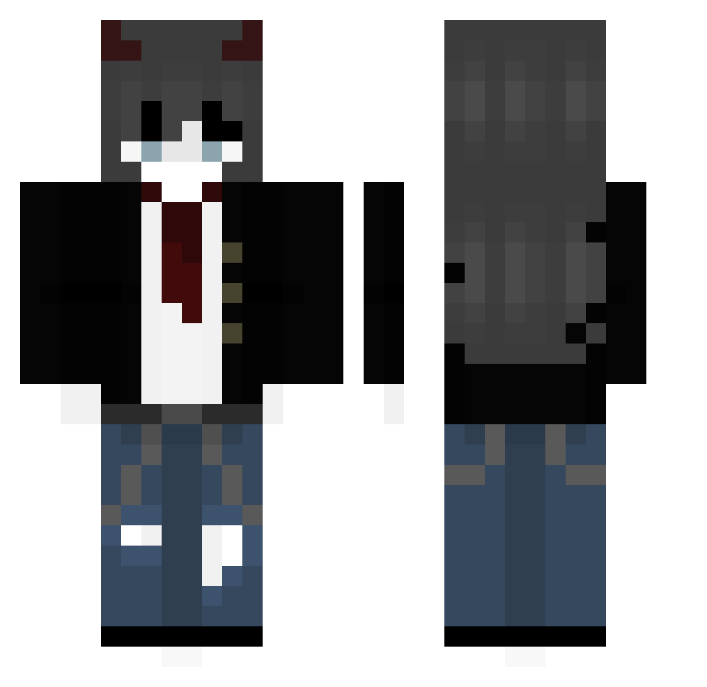 xGhostXOXO Minecraft skin, front and back view