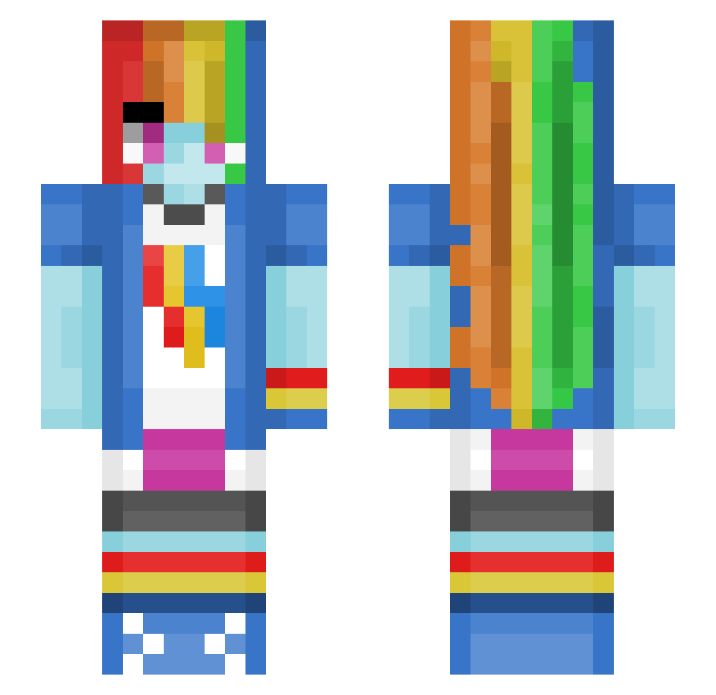 masqueradae_ Minecraft skin, front and back view