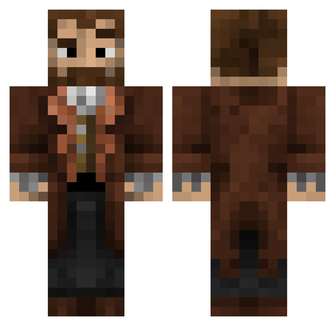 Wezzylool Minecraft skin, front and back view