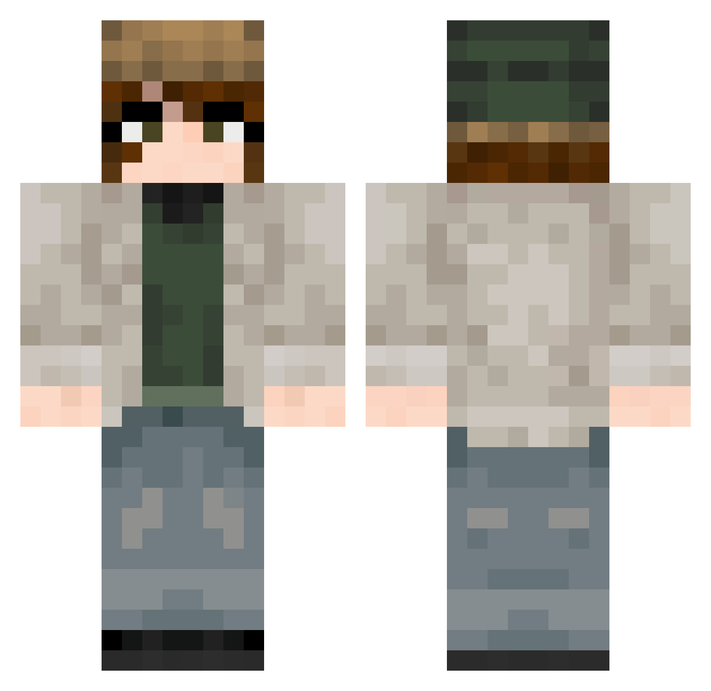 Aleeof_I_AM Minecraft skin, front and back view