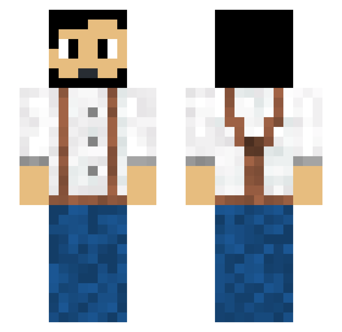 RiskyYang Minecraft skin, front and back view