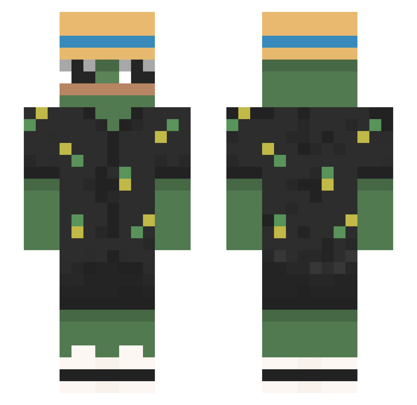 DarKoun_ Minecraft skin, front and back view