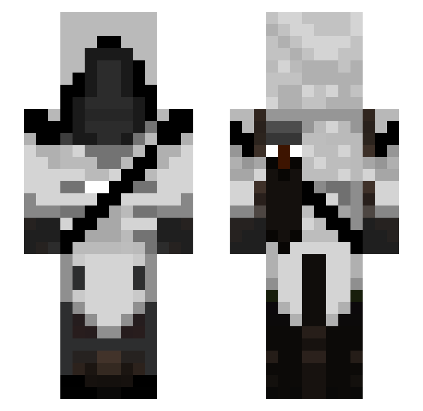 Audacious Minecraft skin, front and back view