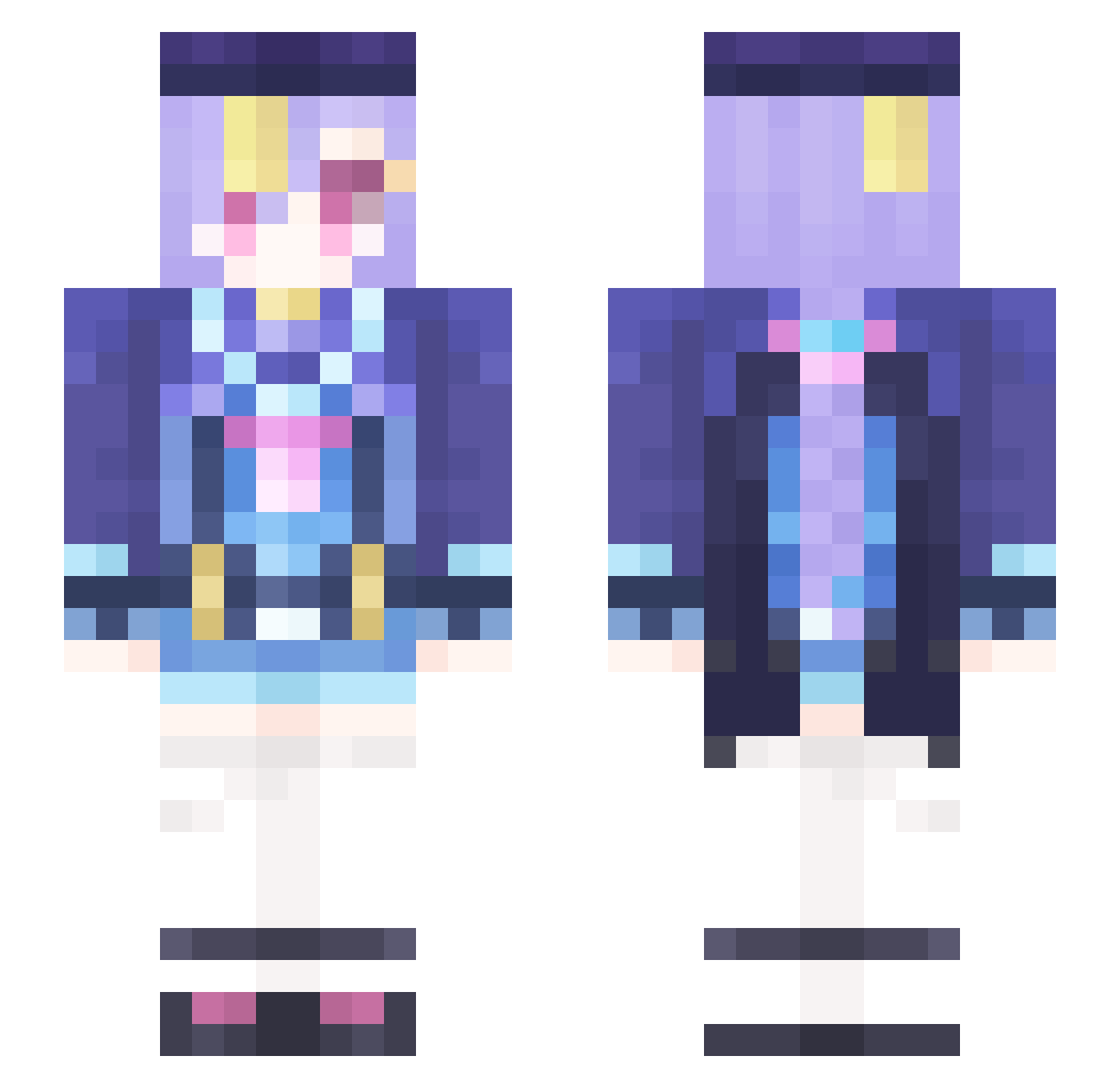 TastySponge Minecraft skin, front and back view