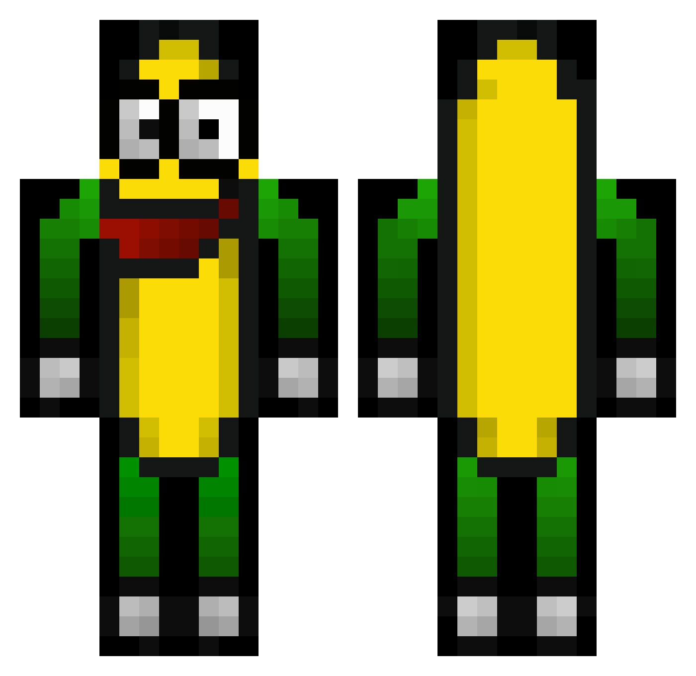 FrannyBanana Minecraft skin, front and back view