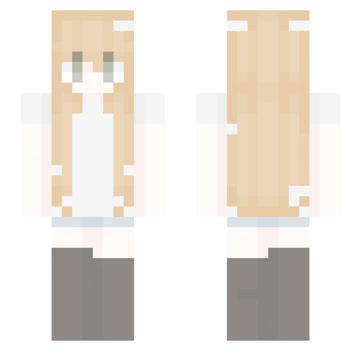 poopysprinkles Minecraft skin, front and back view
