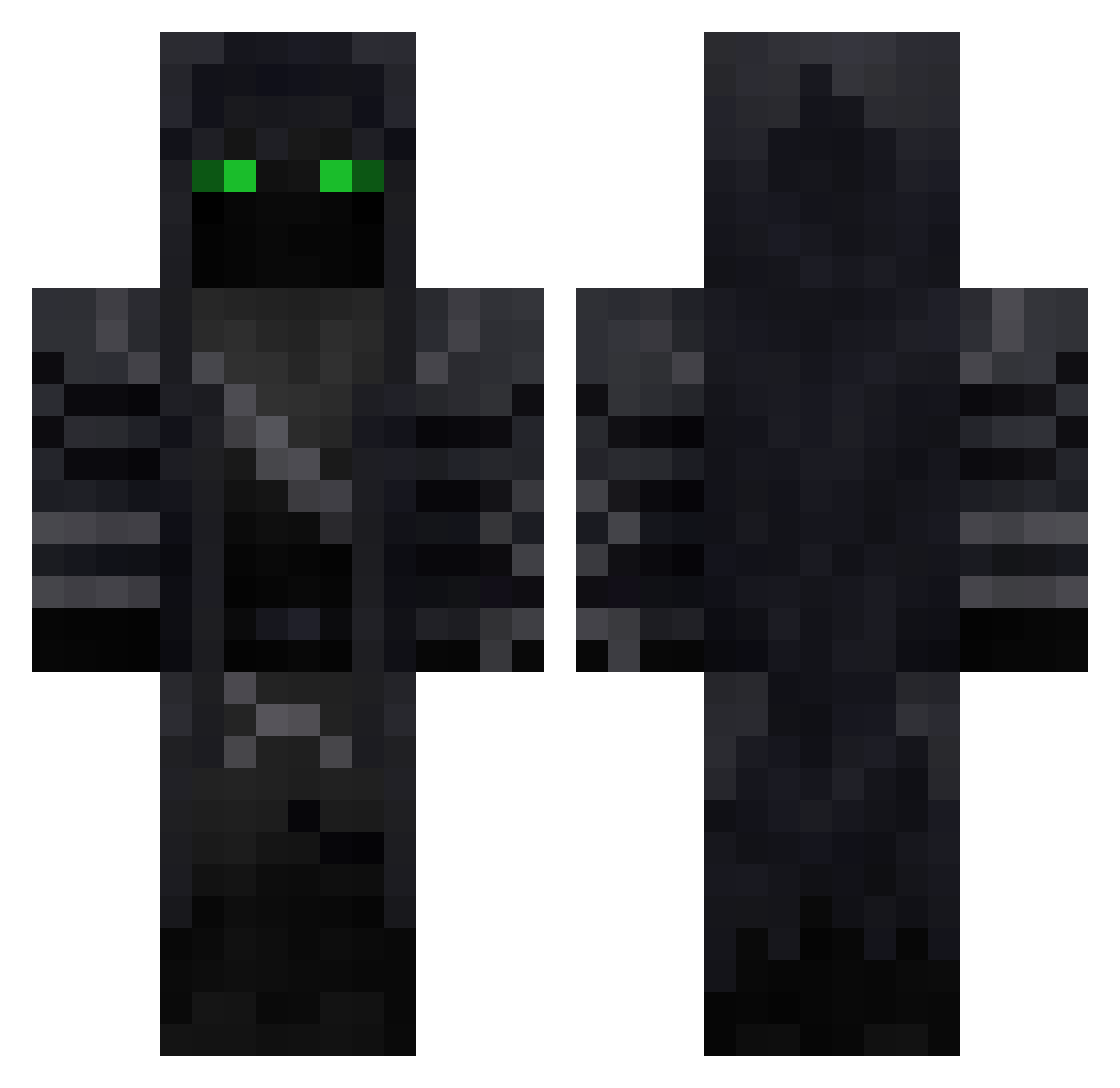 Mrbubls Minecraft skin, front and back view