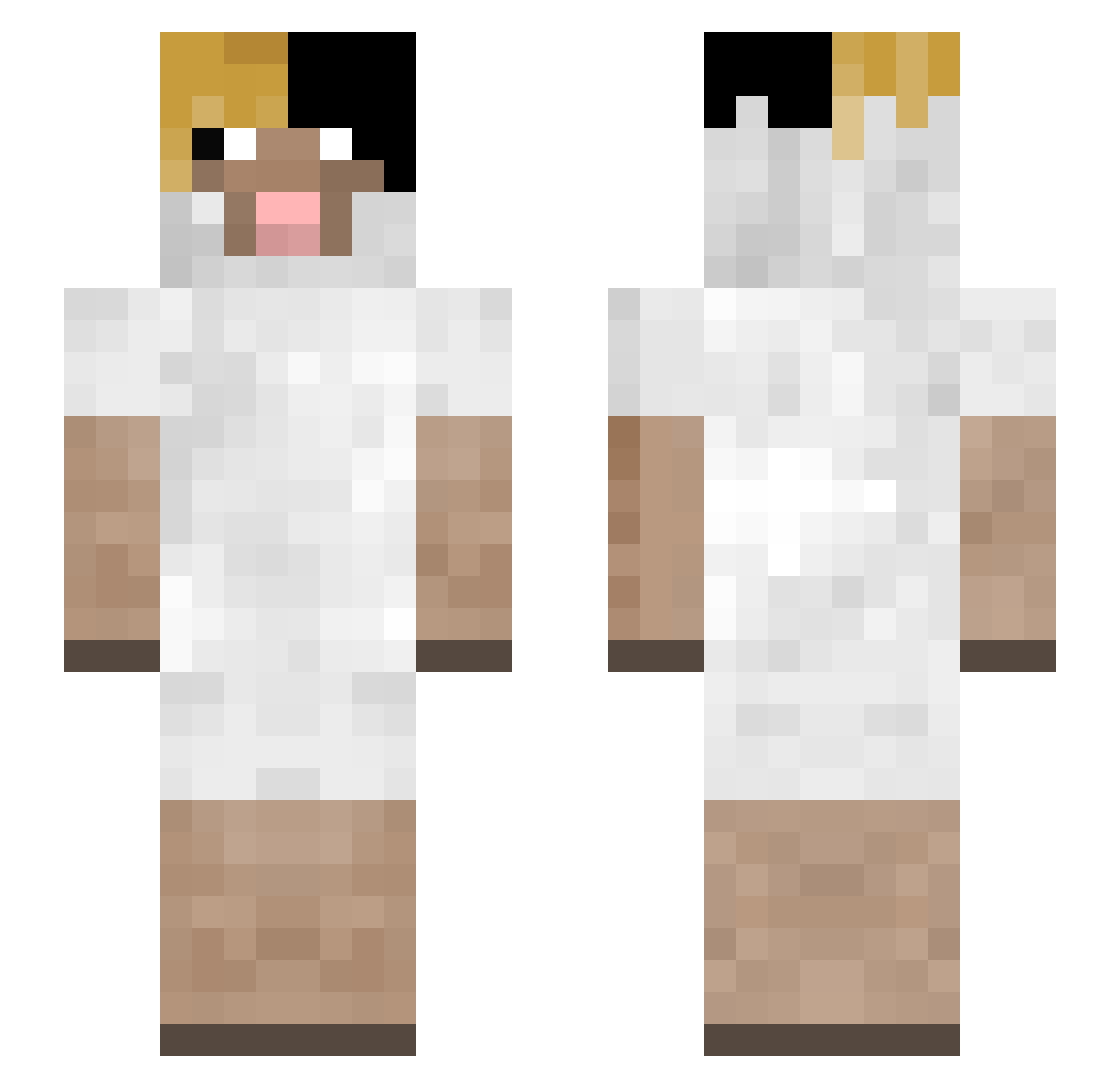 Semouristic Minecraft skin, front and back view