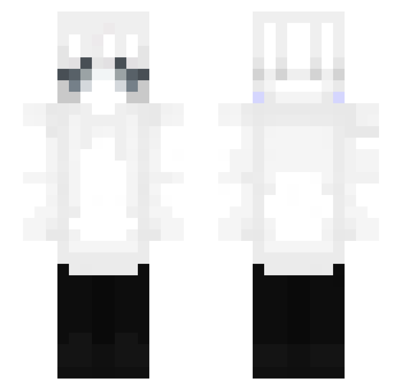 Silver_LN Minecraft skin, front and back view
