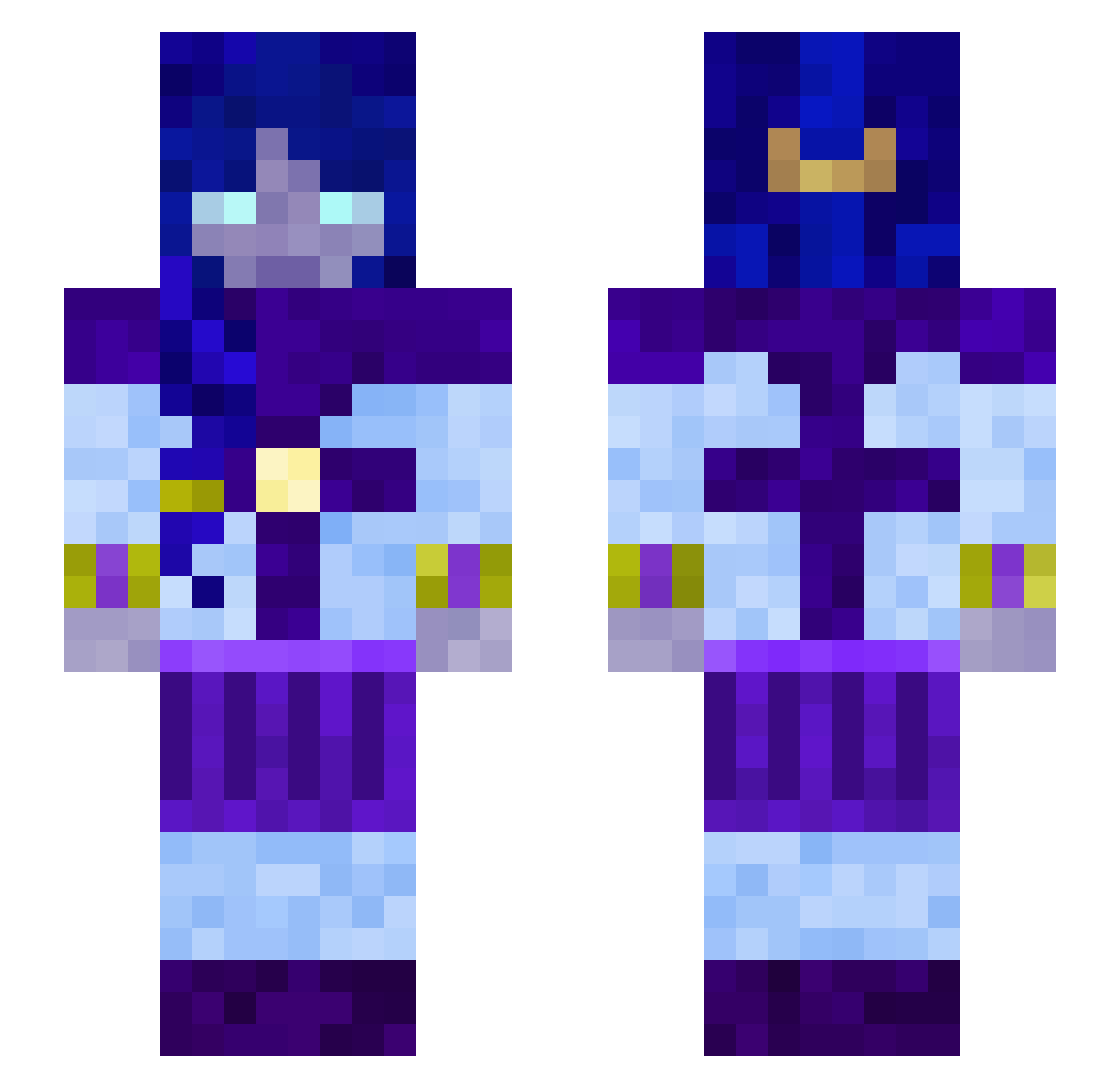 Barnaby Minecraft skin, front and back view