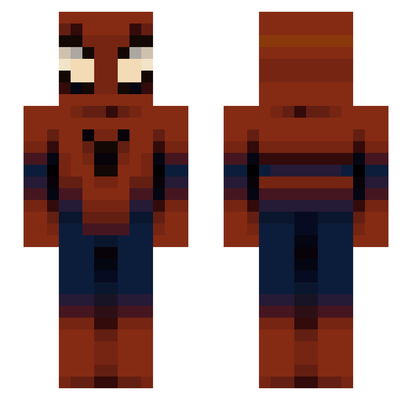 PurpleScuba Minecraft skin, front and back view