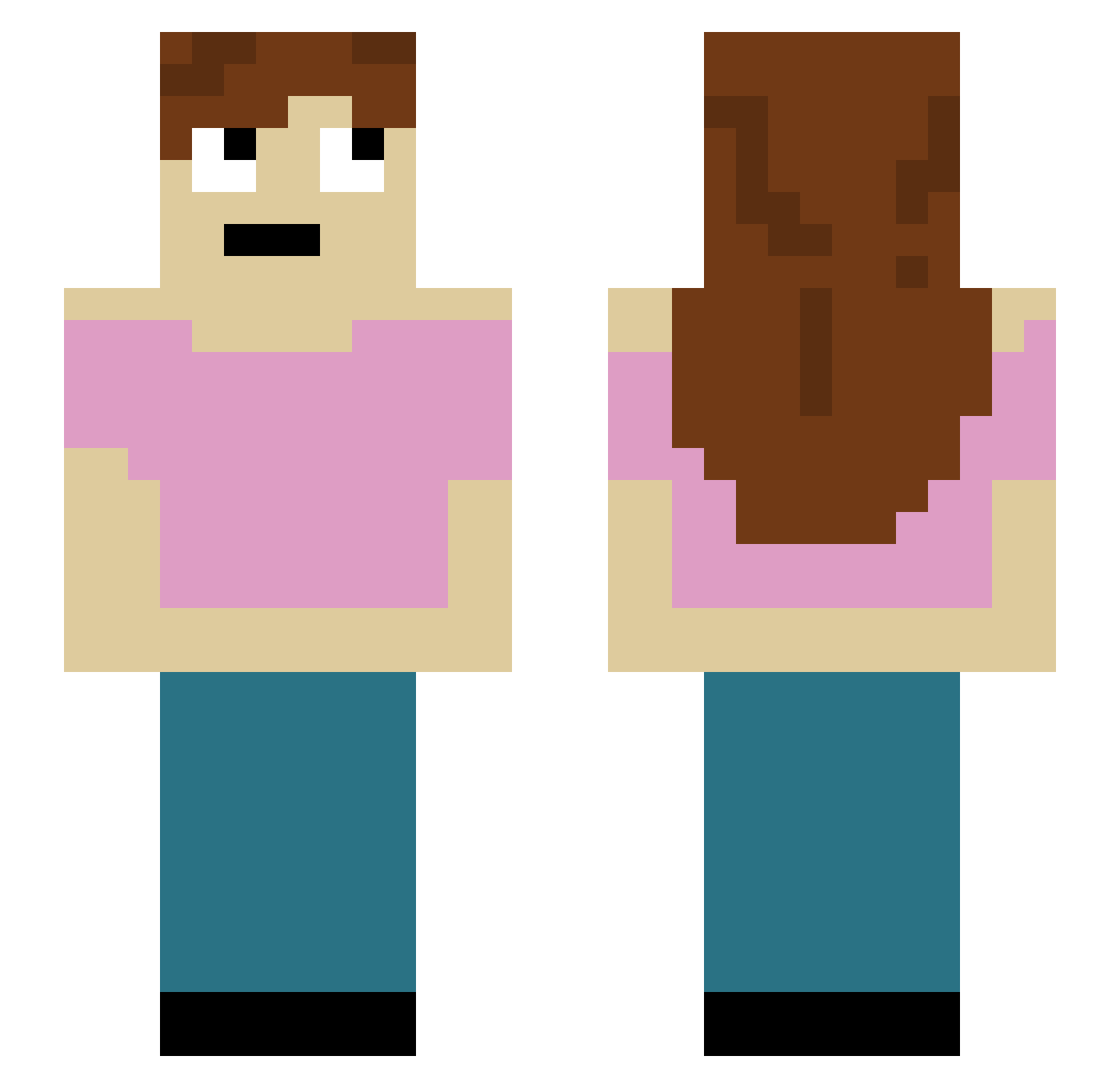 Molly_69 Minecraft skin, front and back view