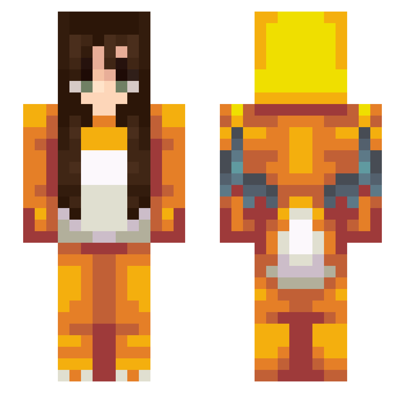 Jaideh Minecraft skin, front and back view