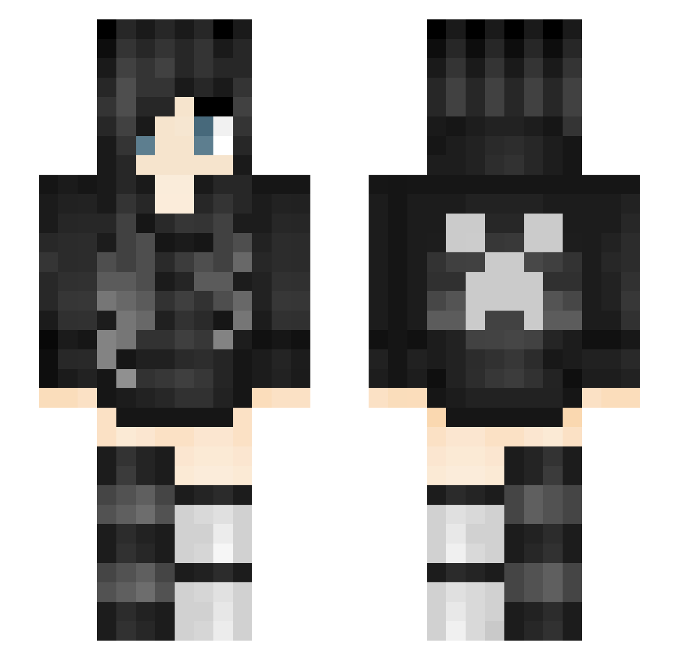 AttackLov3 Minecraft skin, front and back view