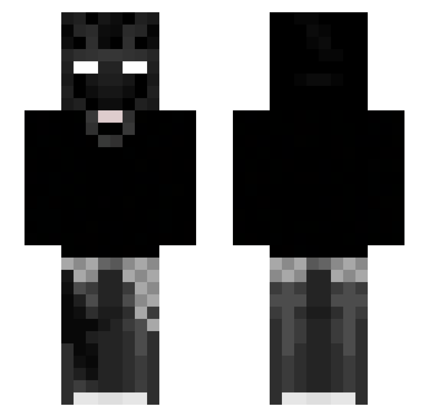 xMiozu Minecraft skin, front and back view