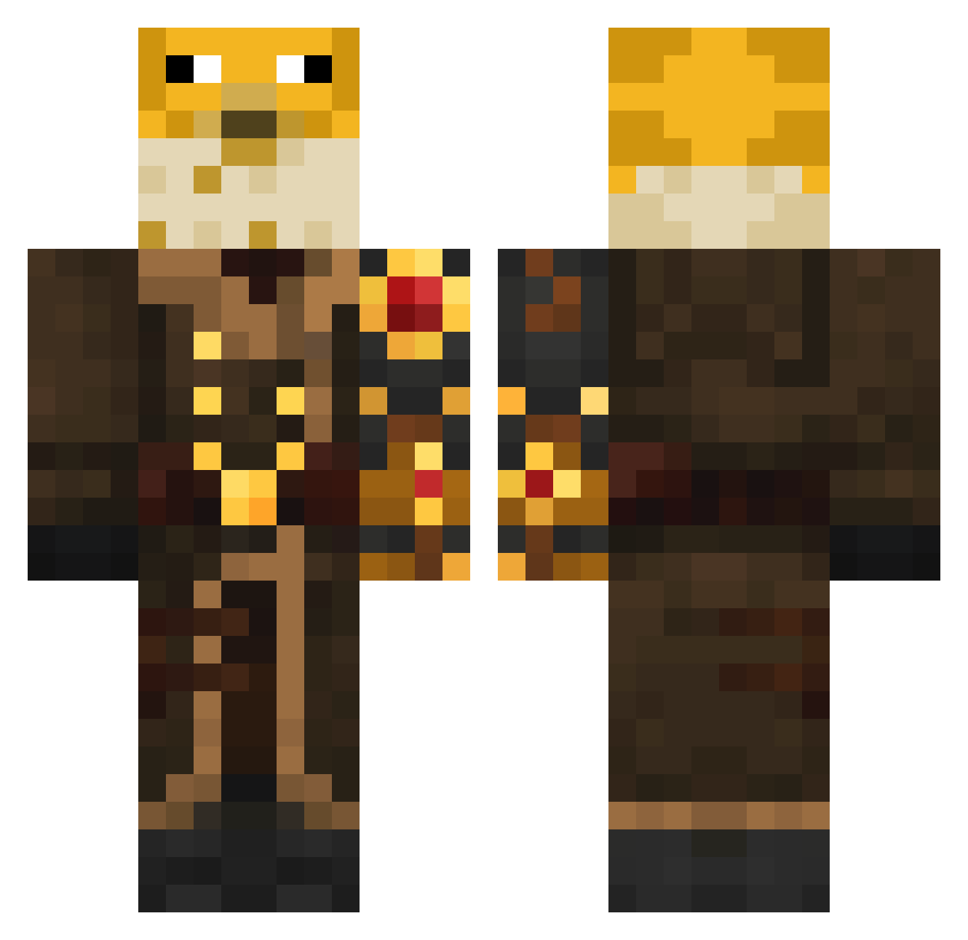 ZerkUWU Minecraft skin, front and back view