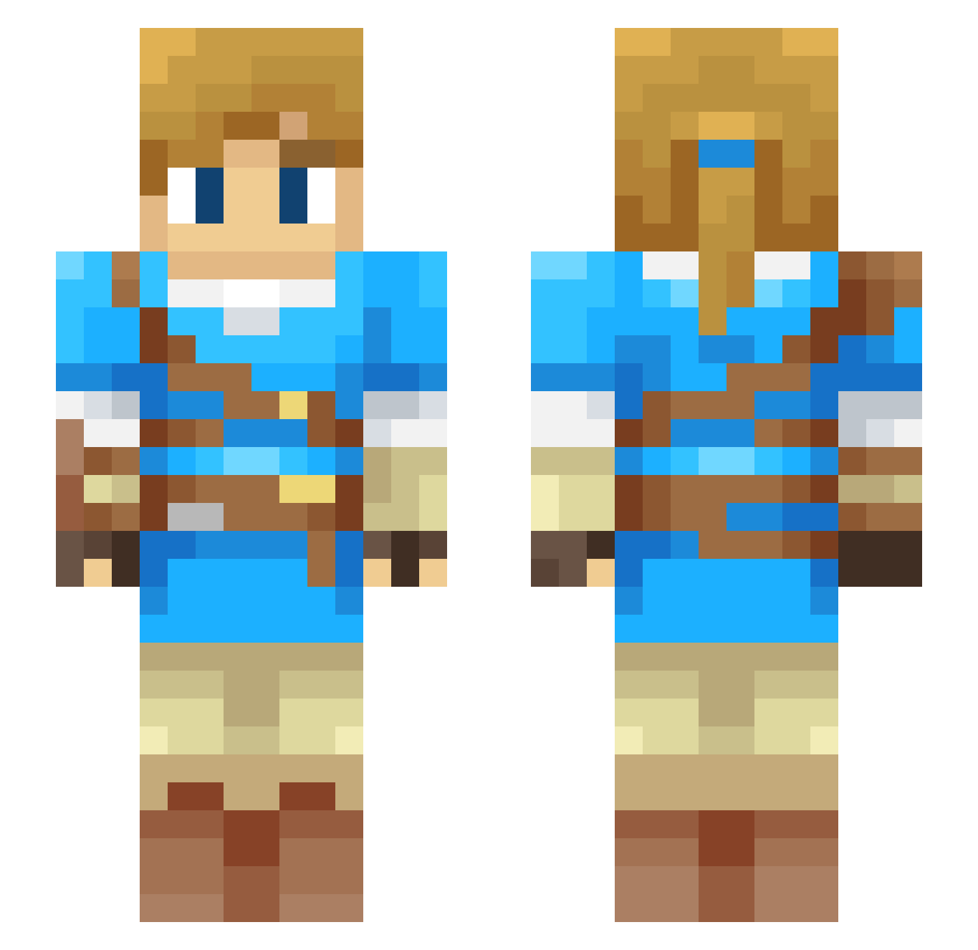 Kaminari_lp Minecraft skin, front and back view