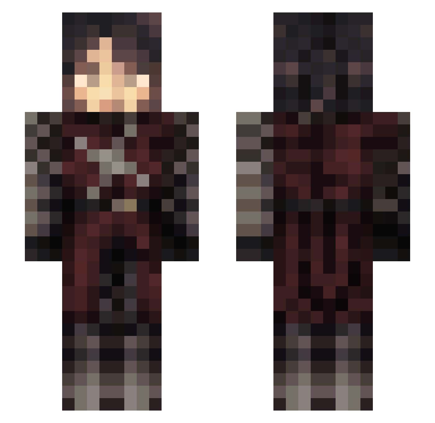 seraph1cx Minecraft skin, front and back view