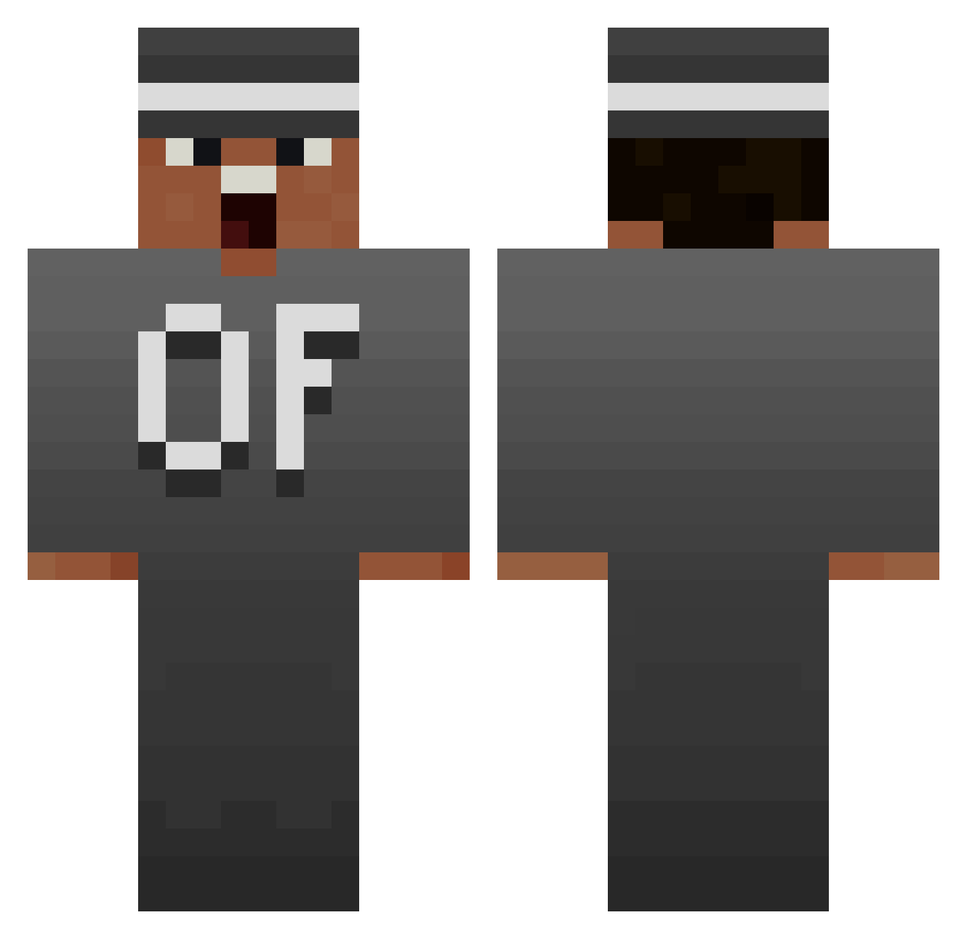 TEIBLE Minecraft skin, front and back view