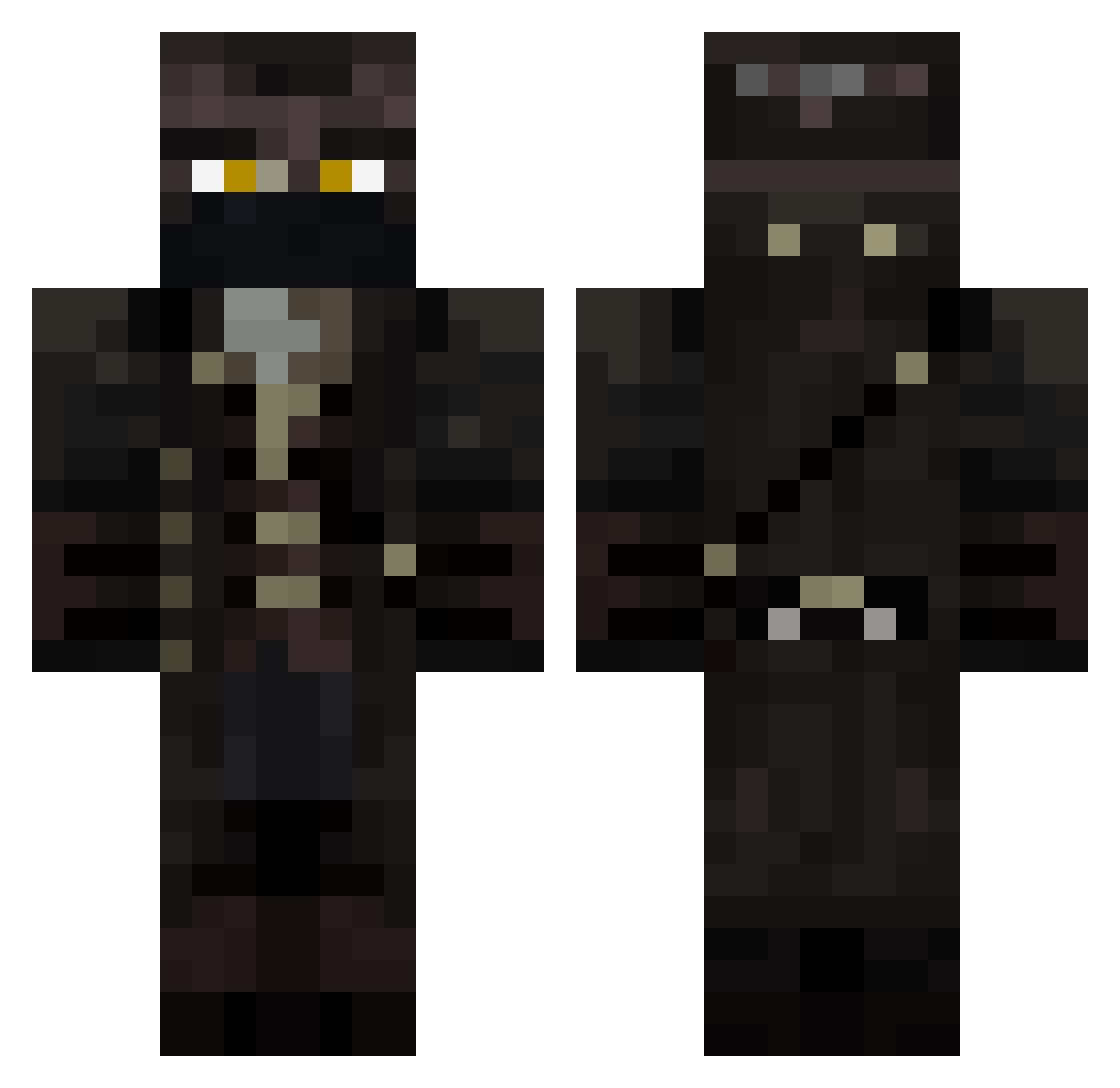 amdapor Minecraft skin, front and back view