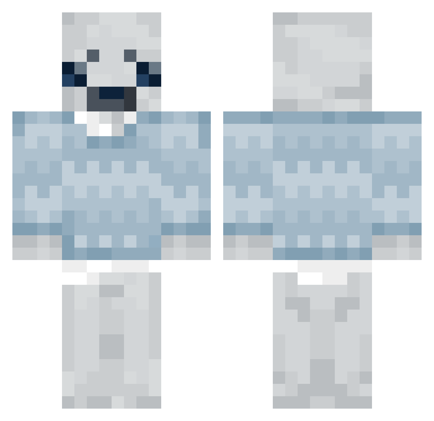 lizzsaur Minecraft skin, front and back view