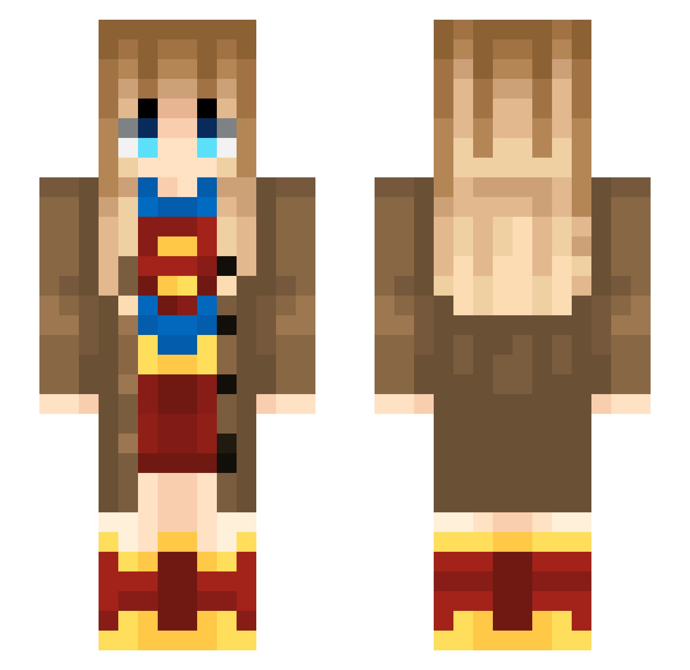 KaiYule Minecraft skin, front and back view