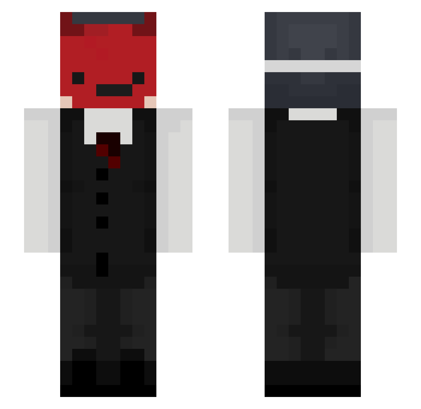 Hariury Minecraft skin, front and back view