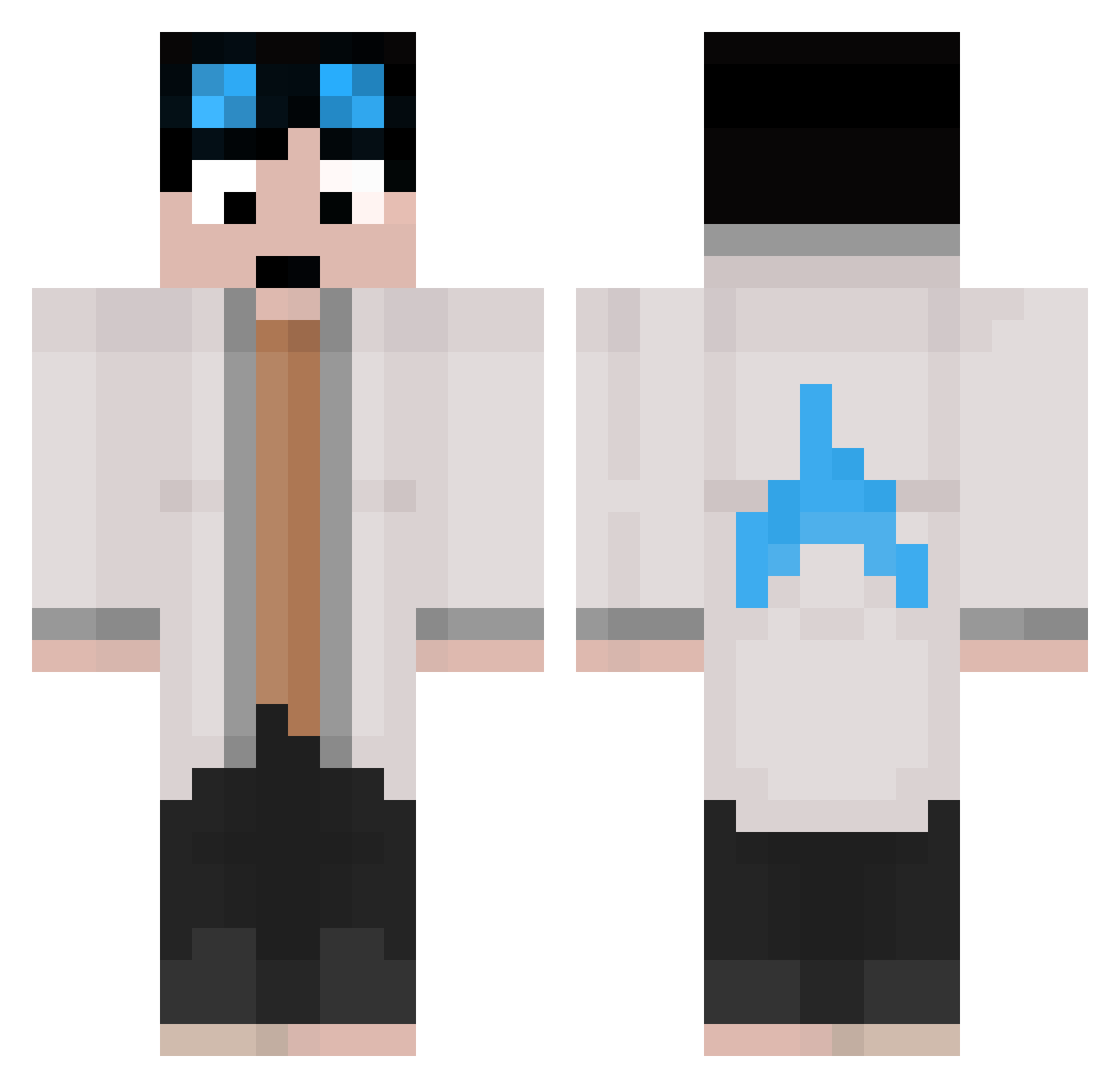 Raaizzzi Minecraft skin, front and back view