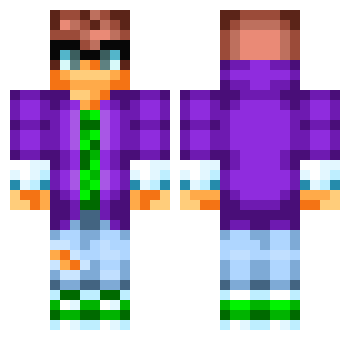 TUFIK_ Minecraft skin, front and back view