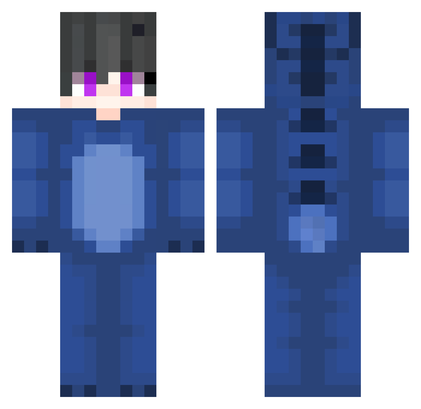 TheKingOfBards Minecraft skin, front and back view