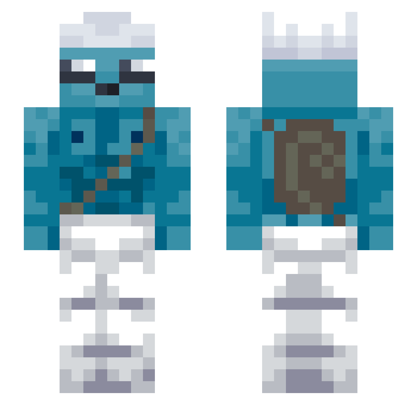 Chicadoge Minecraft skin, front and back view