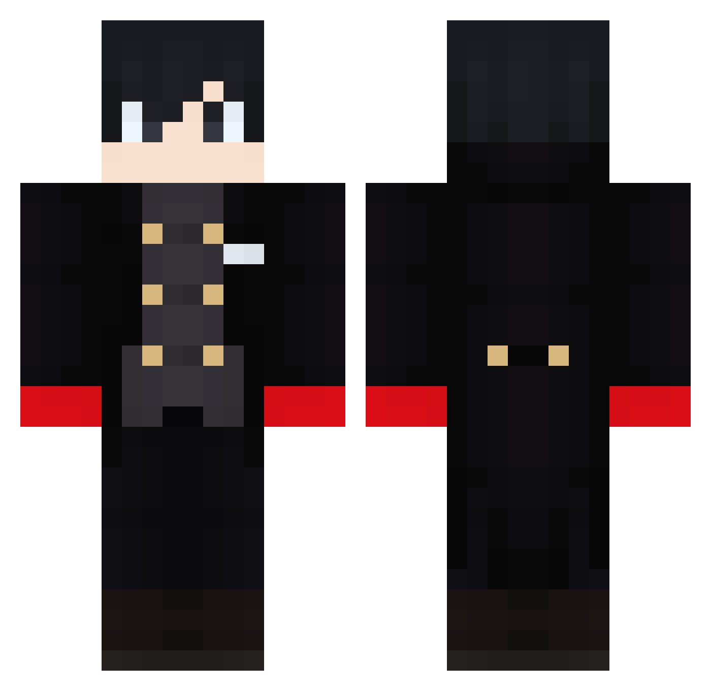 Kcplayz07 Minecraft skin, front and back view