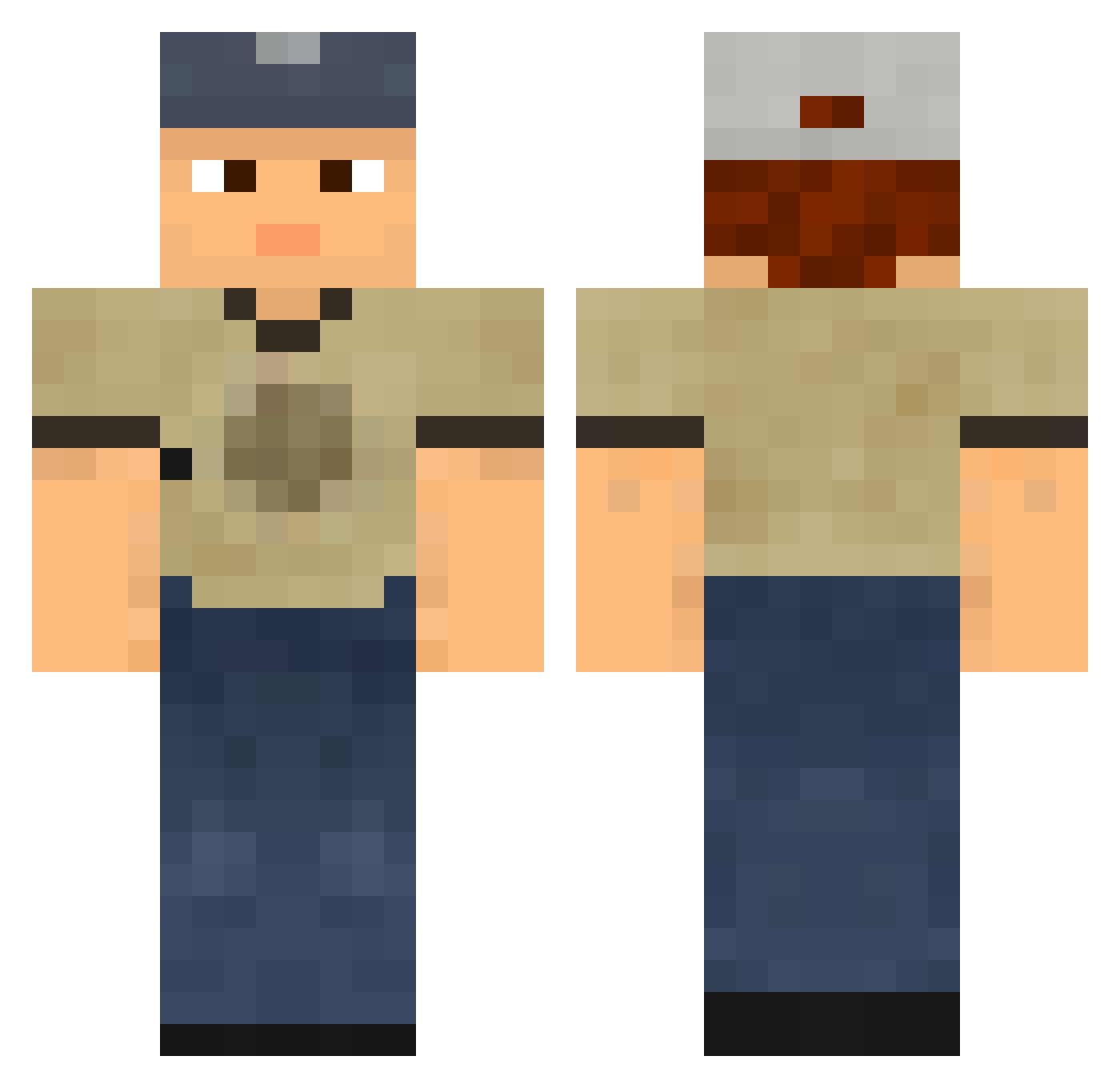 T05H1R0 Minecraft skin, front and back view