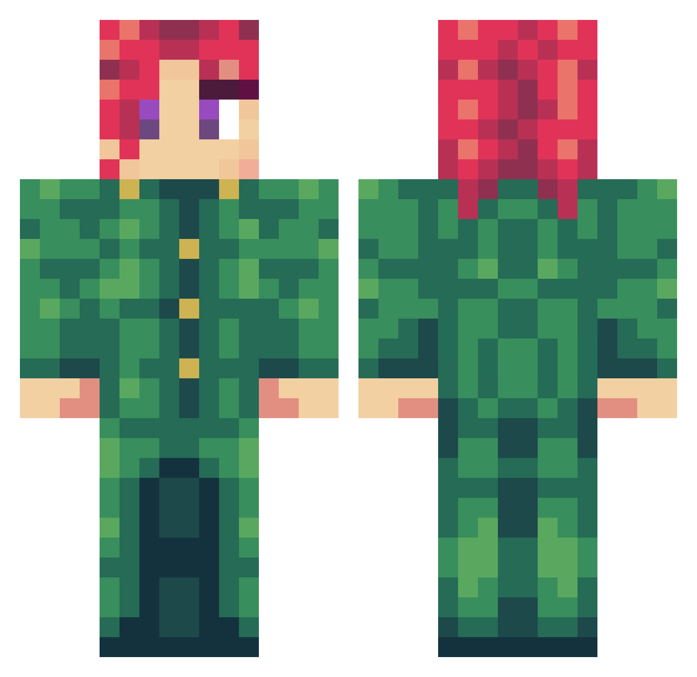 nMystic Minecraft skin, front and back view