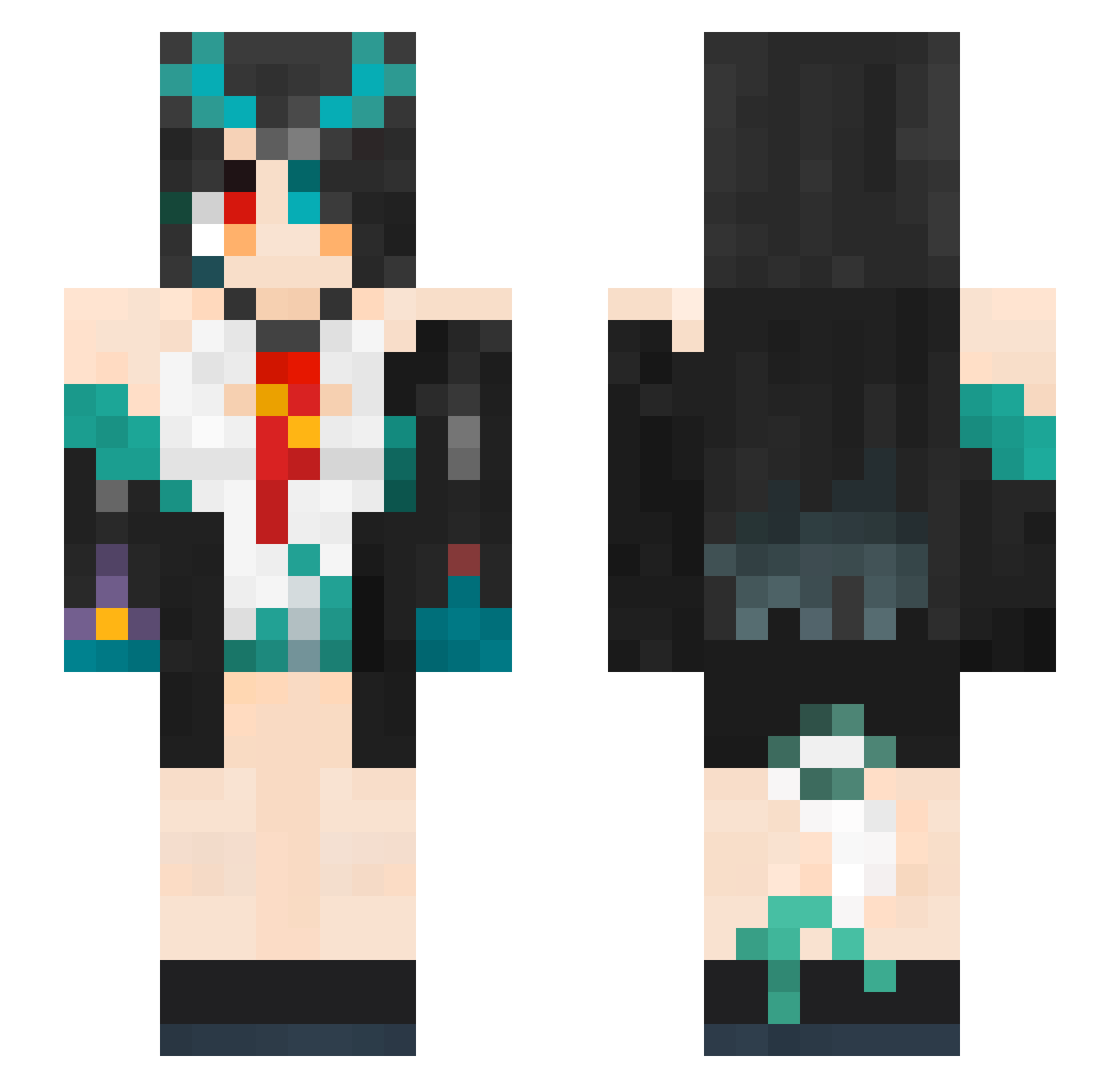 Maple_Jiang Minecraft skin, front and back view