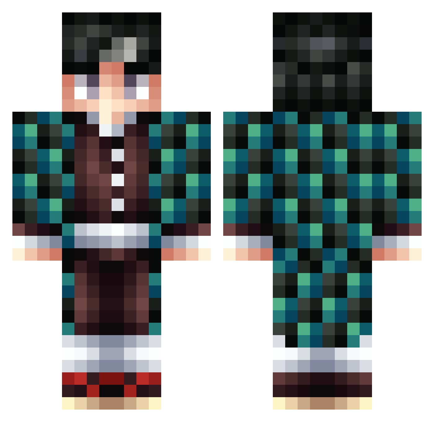 FabiLakohlrabi Minecraft skin, front and back view