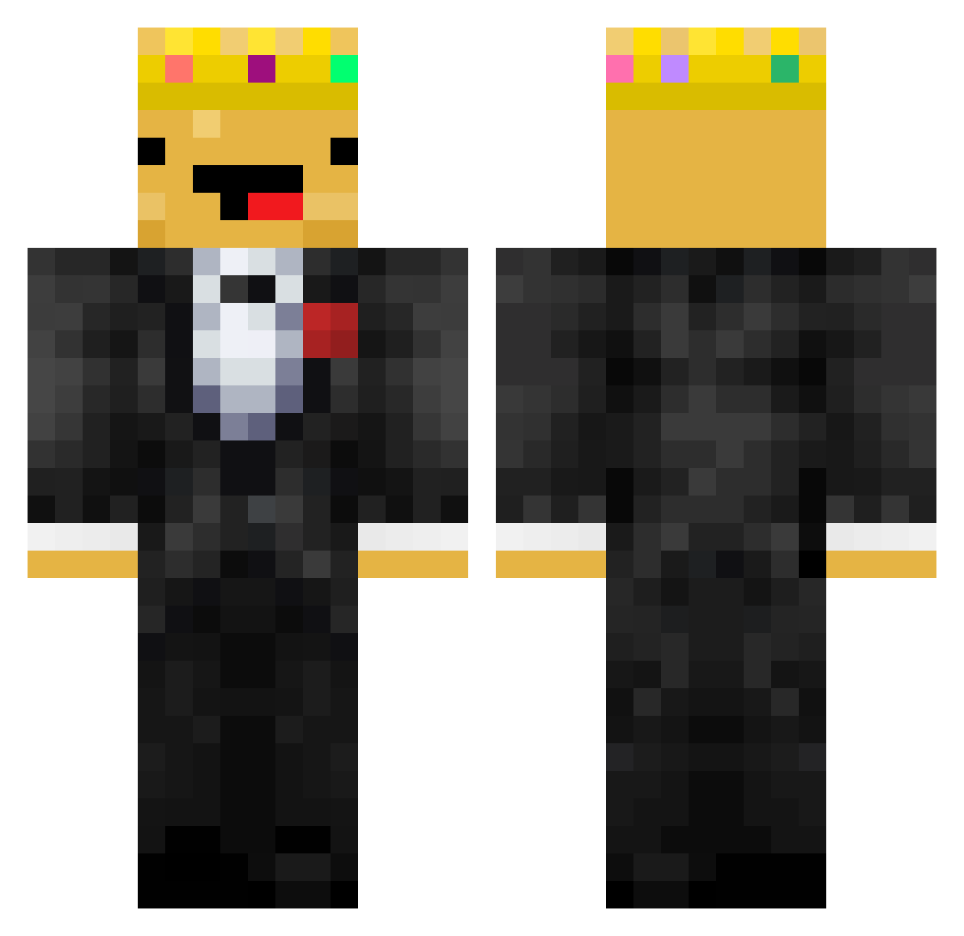 thequth Minecraft skin, front and back view