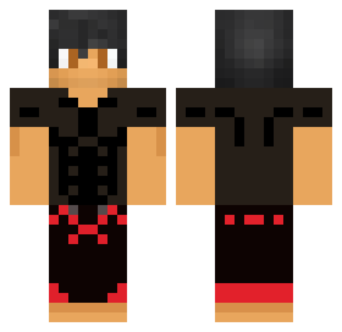 Zarah_Lycan Minecraft skin, front and back view