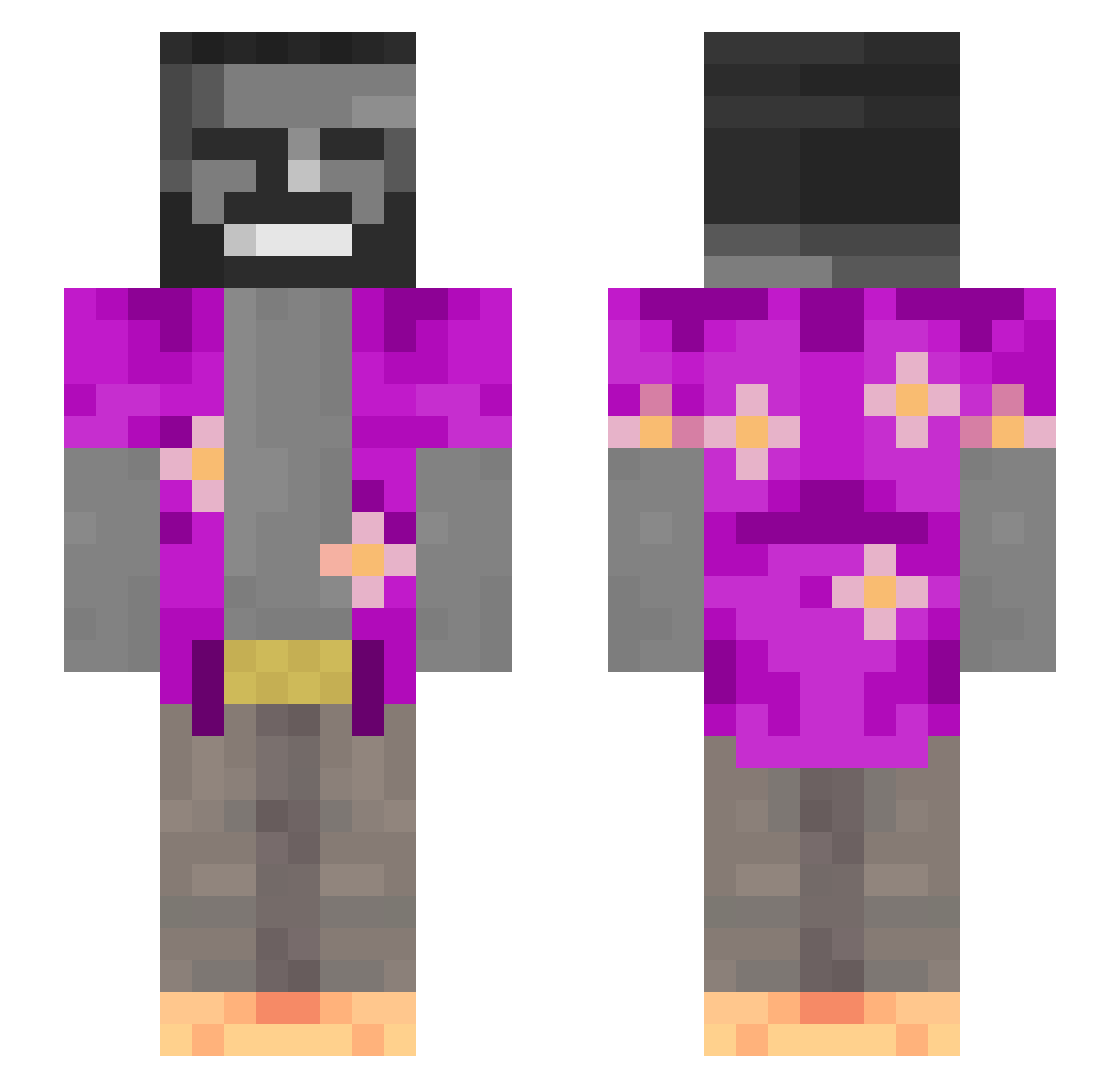 samovarloh Minecraft skin, front and back view